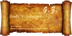 Gaál Zulejka névjegykártya